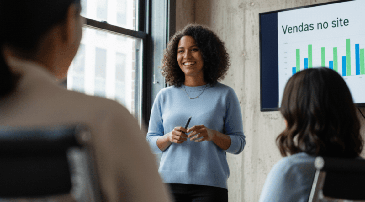 Equipe Optimiza colaborando em projeto de marketing digital